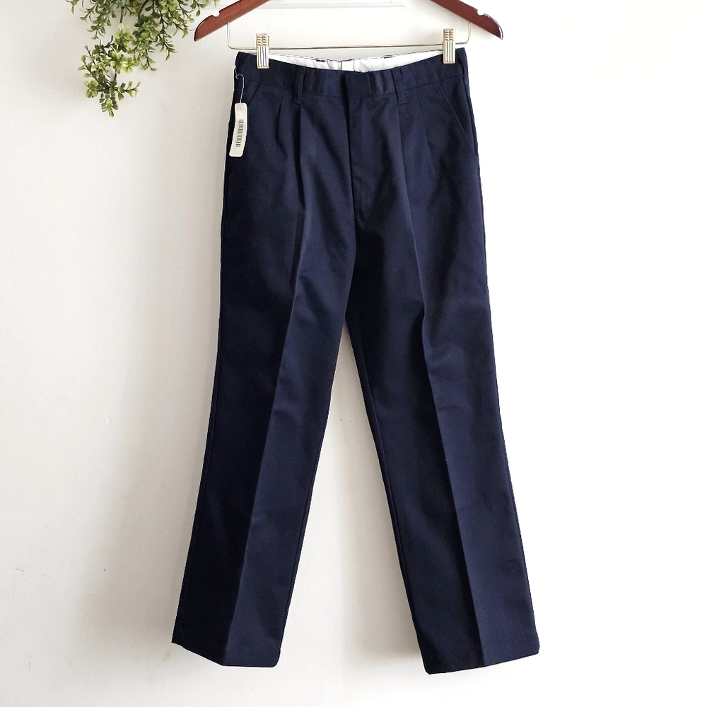 NWT Liberty Wins Boys Navy School Uniform Pants Size 14 Reg Wrinkle Free